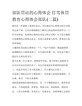 部队罚站的心得体会 打骂体罚教育心得体会部队(二篇)
