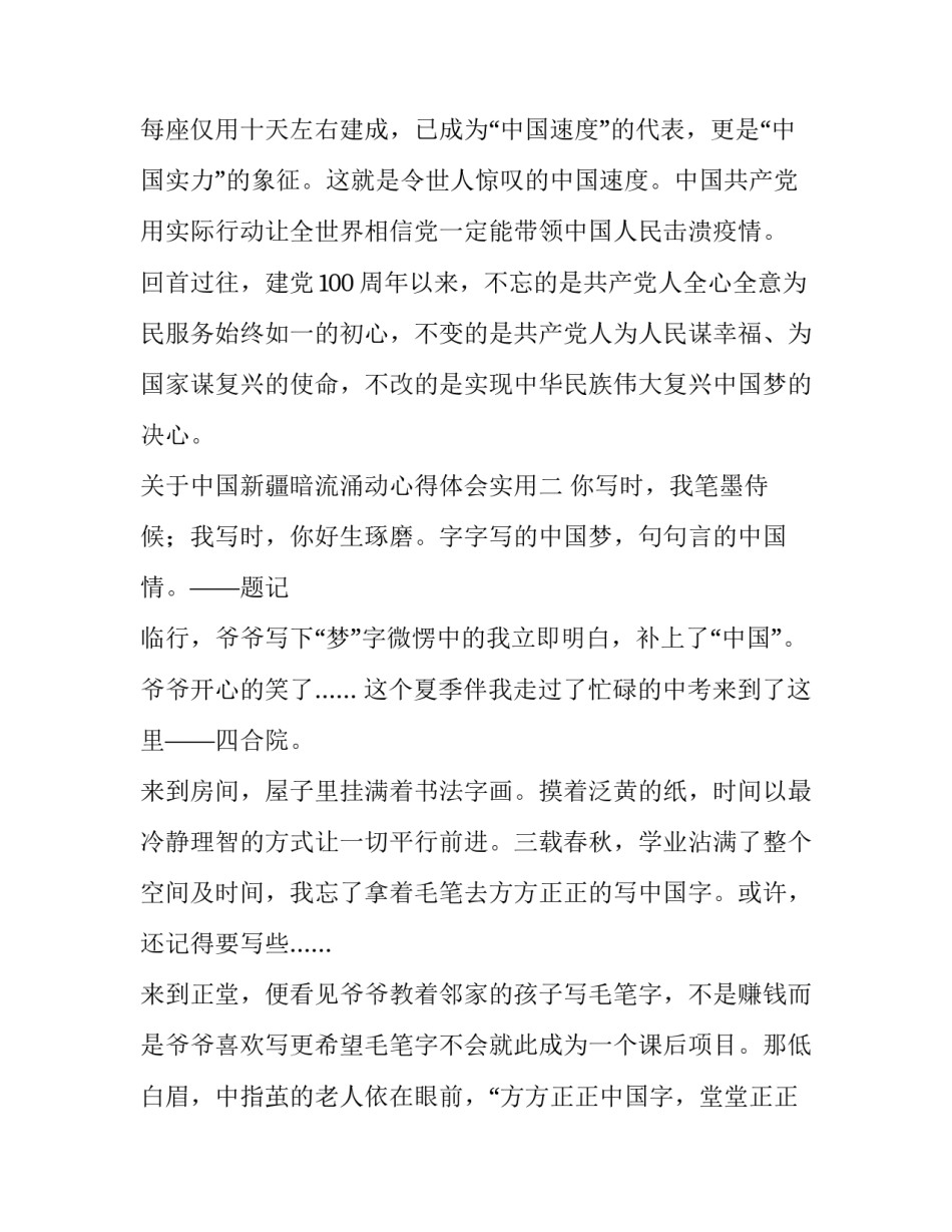 中国新疆暗流涌动心得体会实用 观看《暗流涌动》中国新疆反恐挑战心得体会(四篇)_第2页