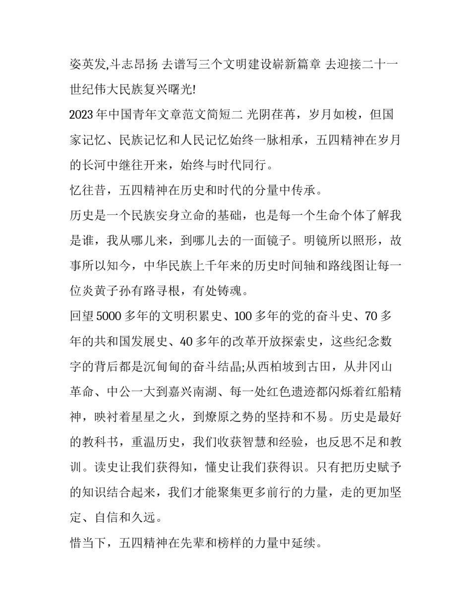 中国青年文章范文简短 有关中国青年作文素材(7篇)_第3页
