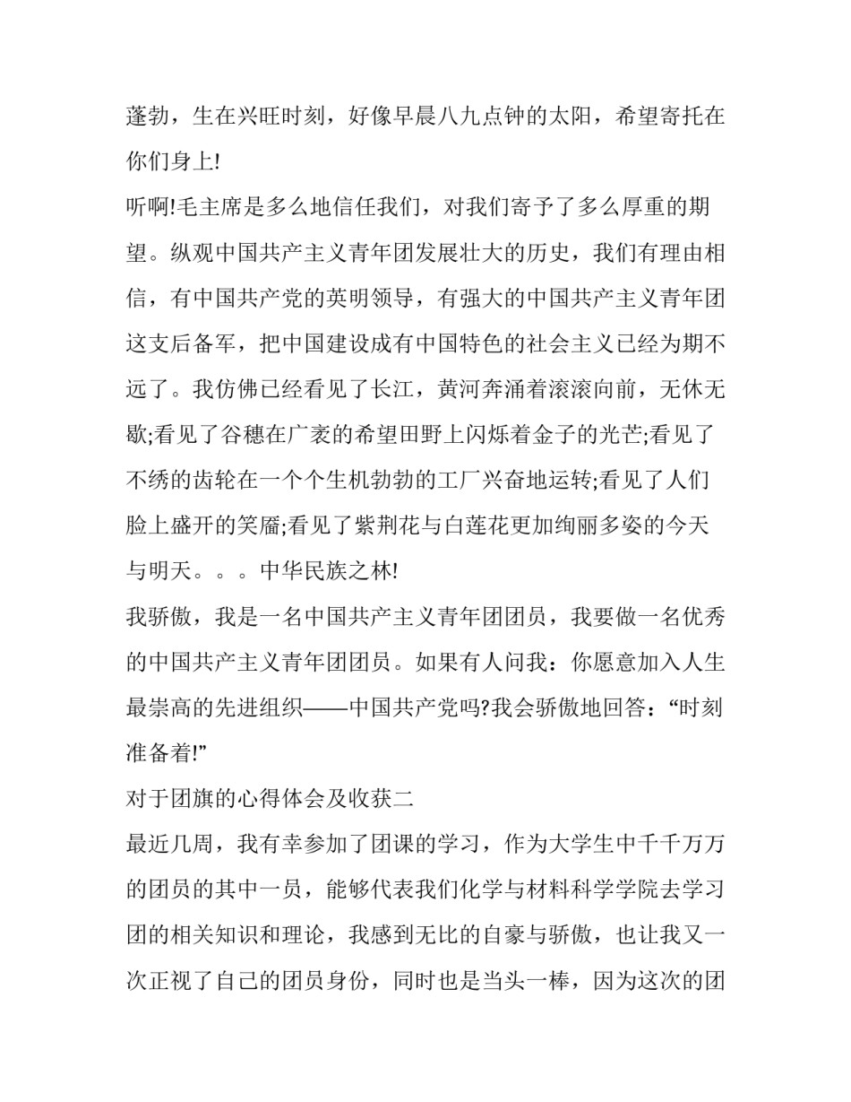 团旗的心得体会及收获 高举团旗跟党走心得1500(5篇)_第3页