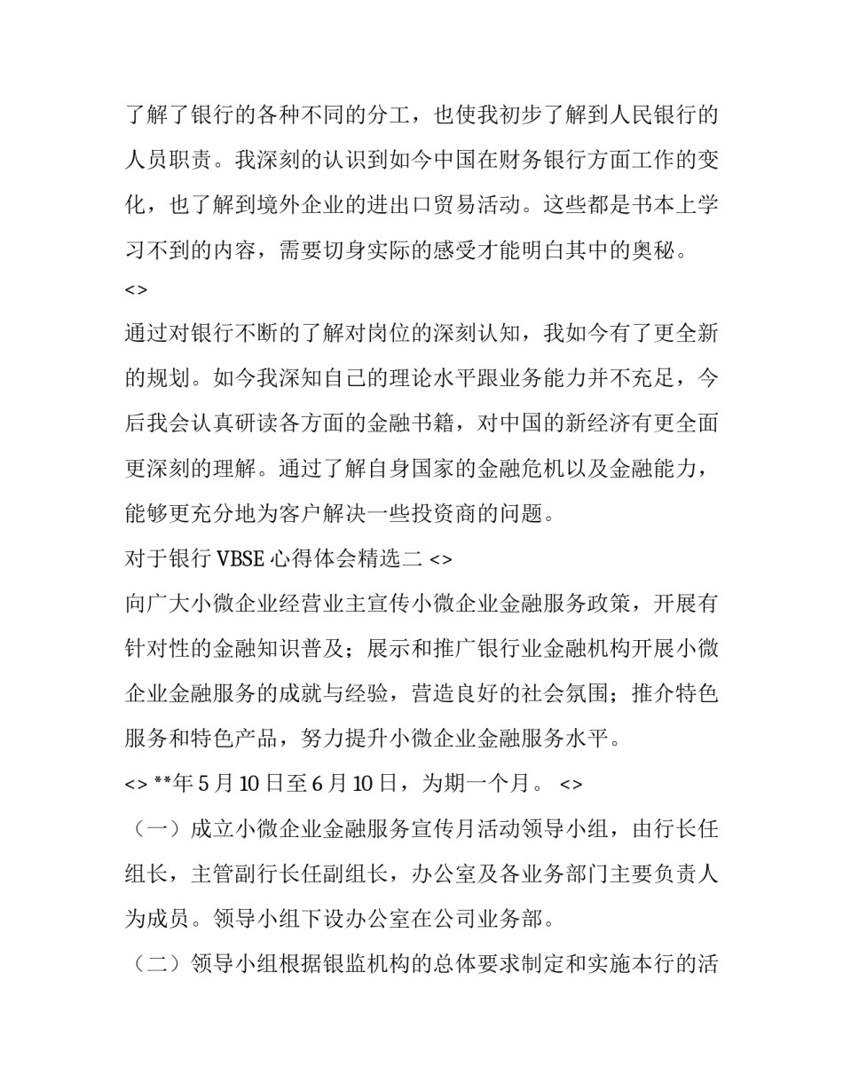 银行VBSE心得体会精选 vbse银行柜员实训报告总结心得(五篇)_第2页