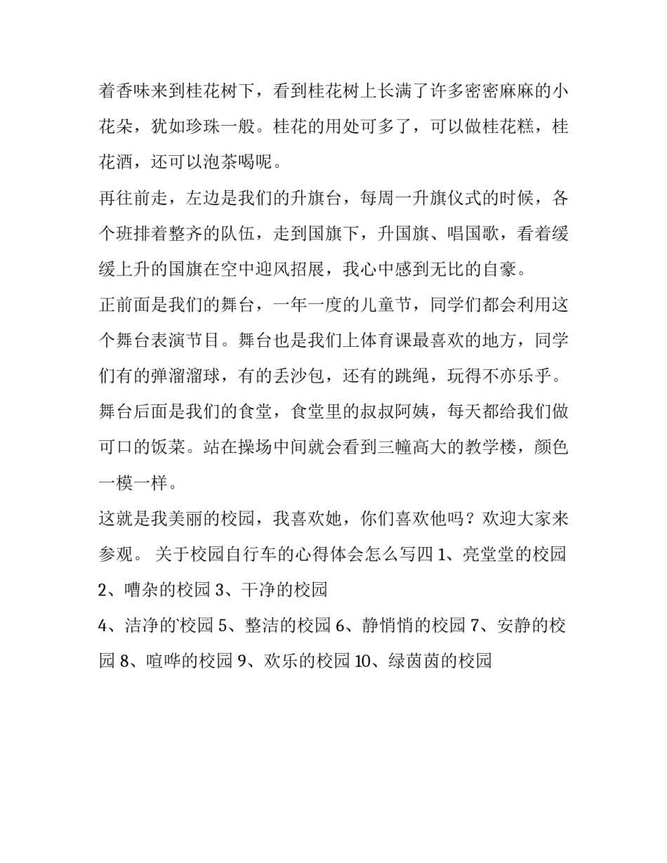 校园自行车的心得体会怎么写 校园自行车的心得体会怎么写四年级(4篇)_第3页