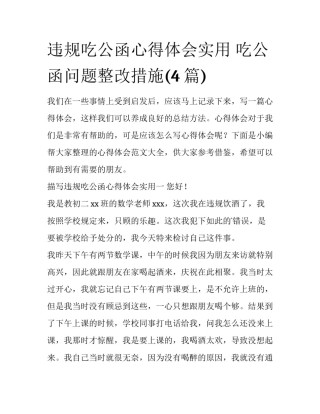 违规吃公函心得体会实用 吃公函问题整改措施(4篇)