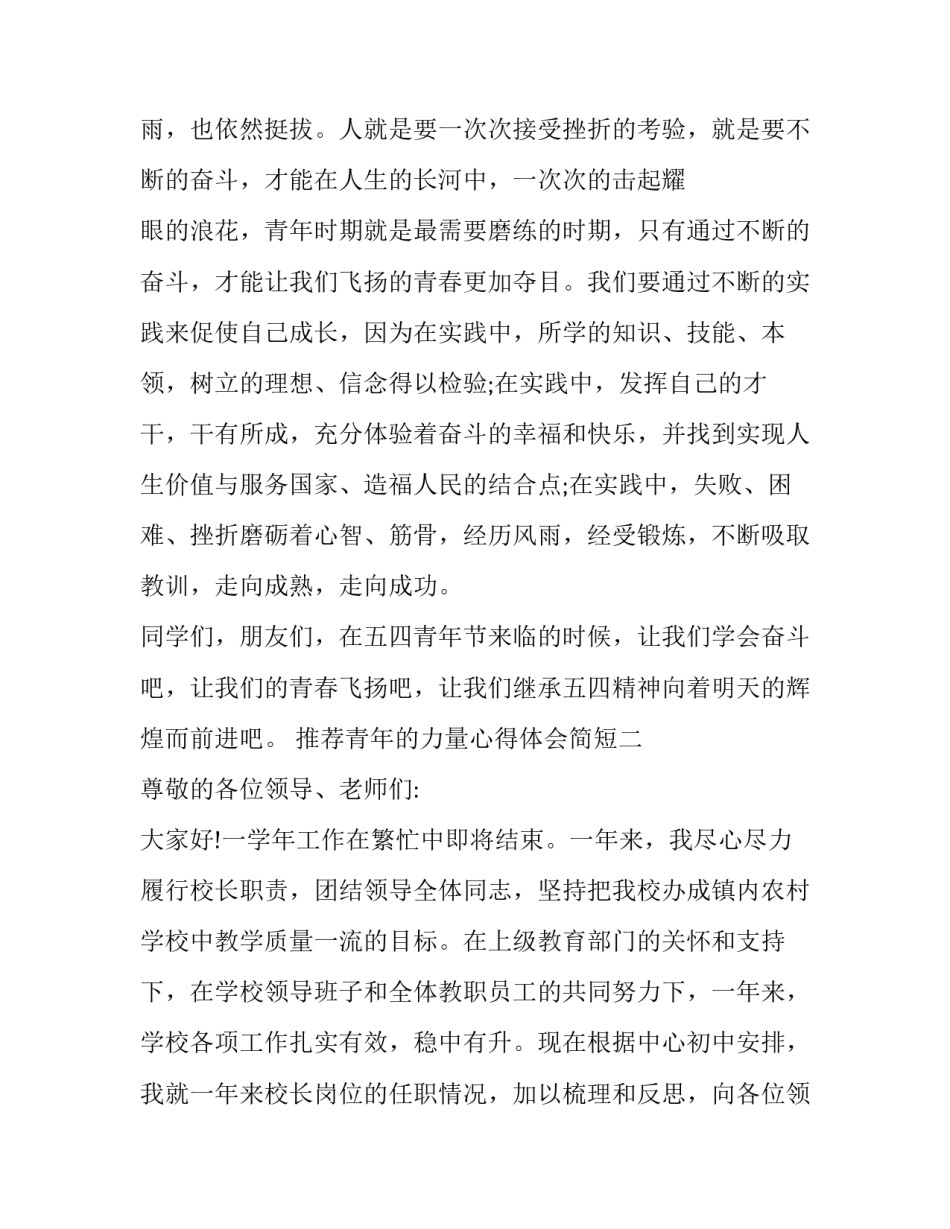 青年的力量心得体会简短 青春的力量心得体会(2篇)_第3页