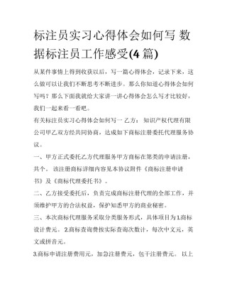 标注员实习心得体会如何写 数据标注员工作感受(4篇)