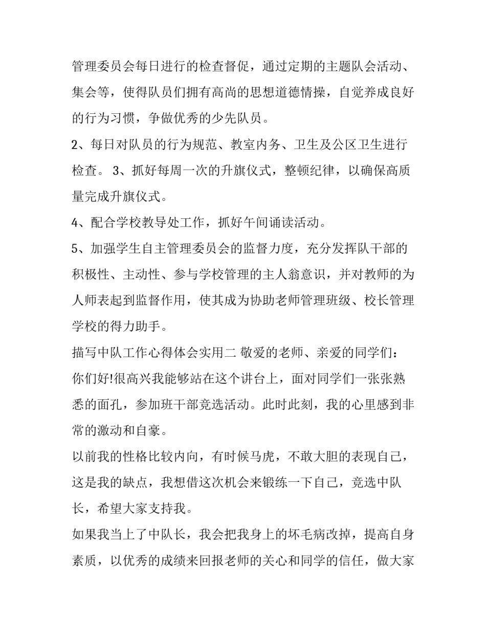 中队工作心得体会实用 中队工作经验交流(二篇)_第2页