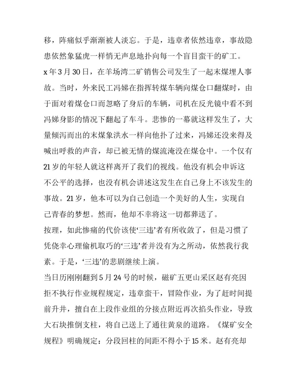 煤矿停产心得体会 煤矿停工反思心得体会(4篇)_第3页