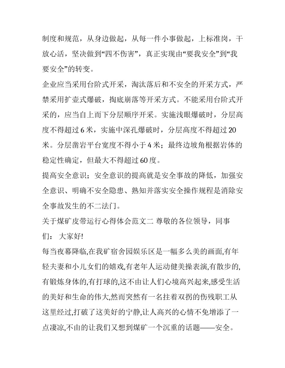 煤矿皮带运行心得体会范文 煤矿皮带司机心得体会怎样写(九篇)_第3页