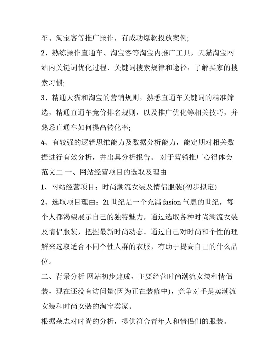 营销推广心得体会范文 营销推广心得体会范文怎么写(八篇)_第2页