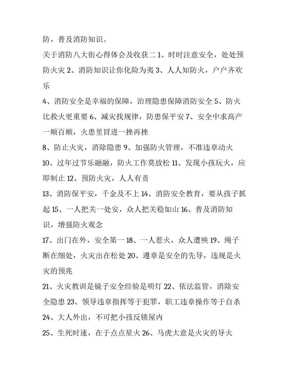 消防八大街心得体会及收获 消防八大街心得体会及收获作文(六篇)_第2页