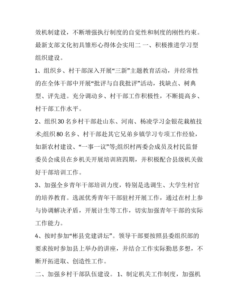 支部文化初具雏形心得体会实用 支部文化初具雏形心得体会实用文章(六篇)_第3页