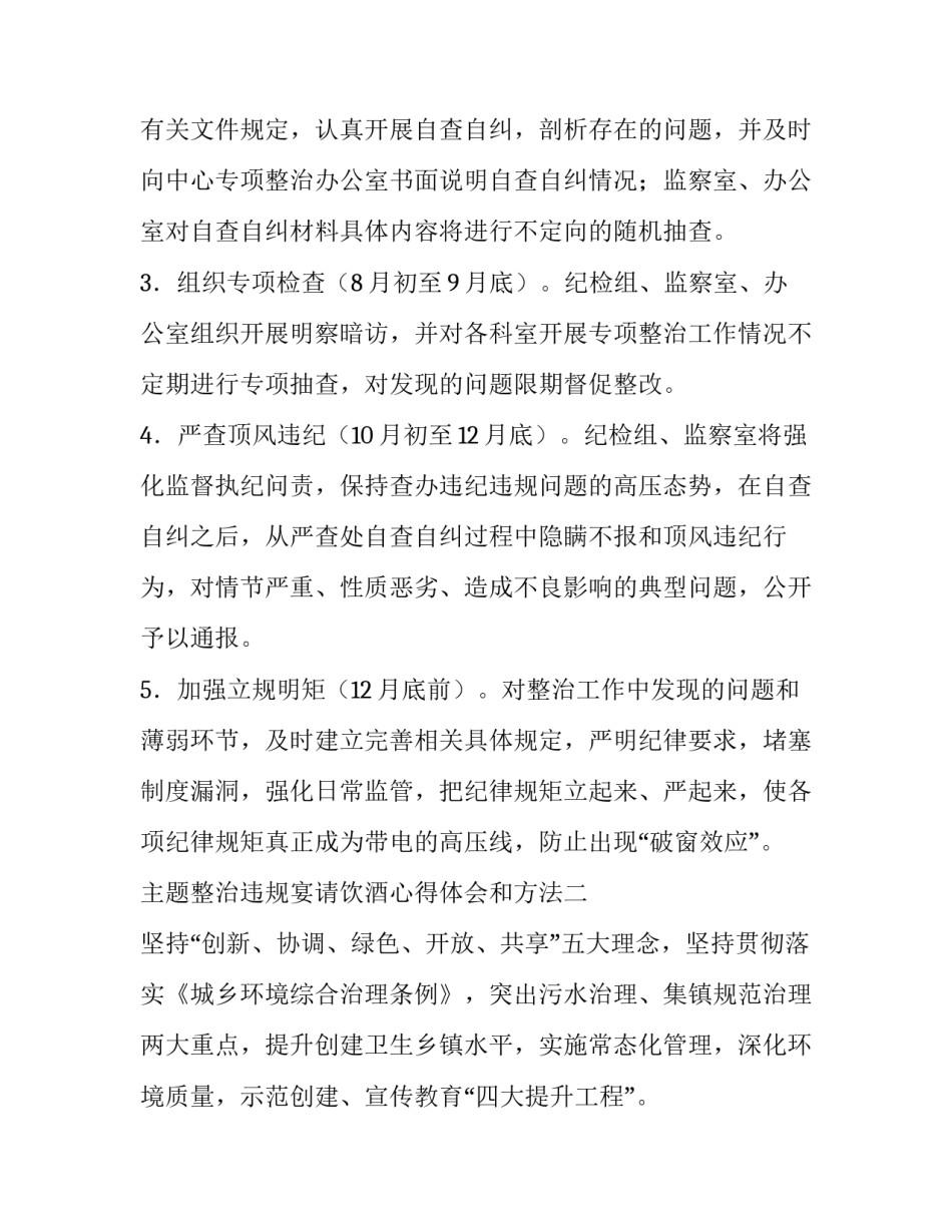 整治违规宴请饮酒心得体会和方法 整治违规宴请饮酒心得体会和方法总结(5篇)_第3页