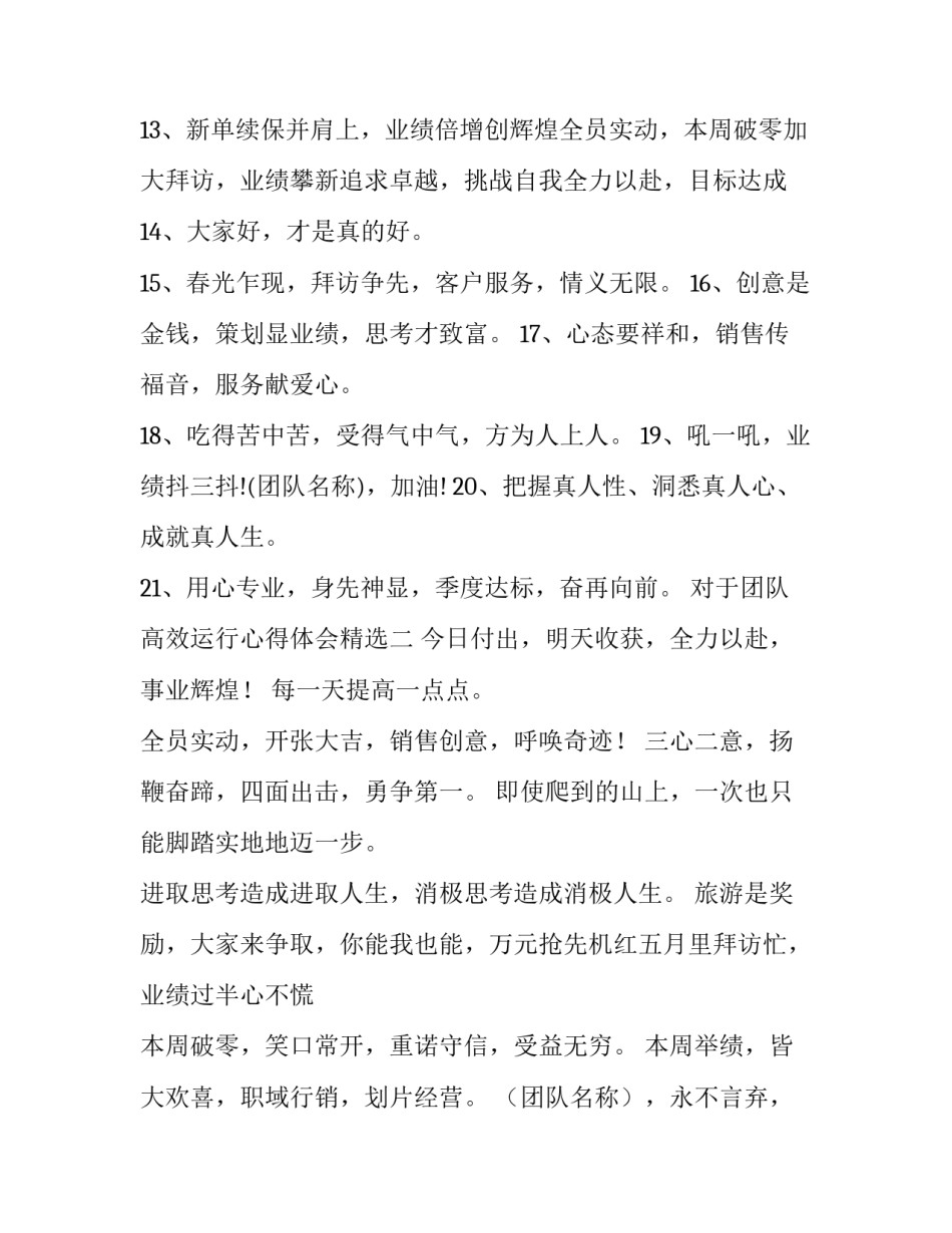 团队高效运行心得体会精选 打造高效率团队心得报告(四篇)_第2页