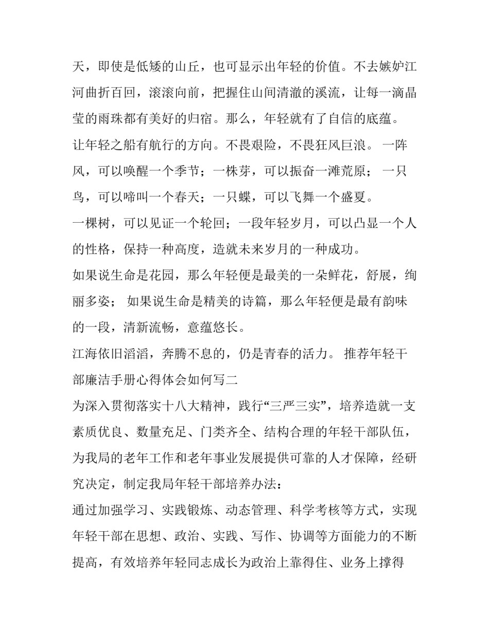 年轻干部廉洁手册心得体会如何写 年轻人廉洁自律心得体会(3篇)_第2页