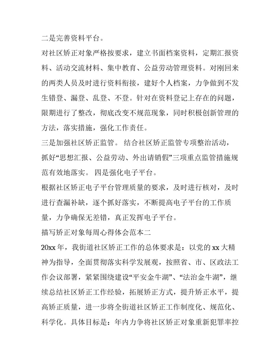 矫正对象每周心得体会范本 矫正人员本周体会(2篇)_第3页