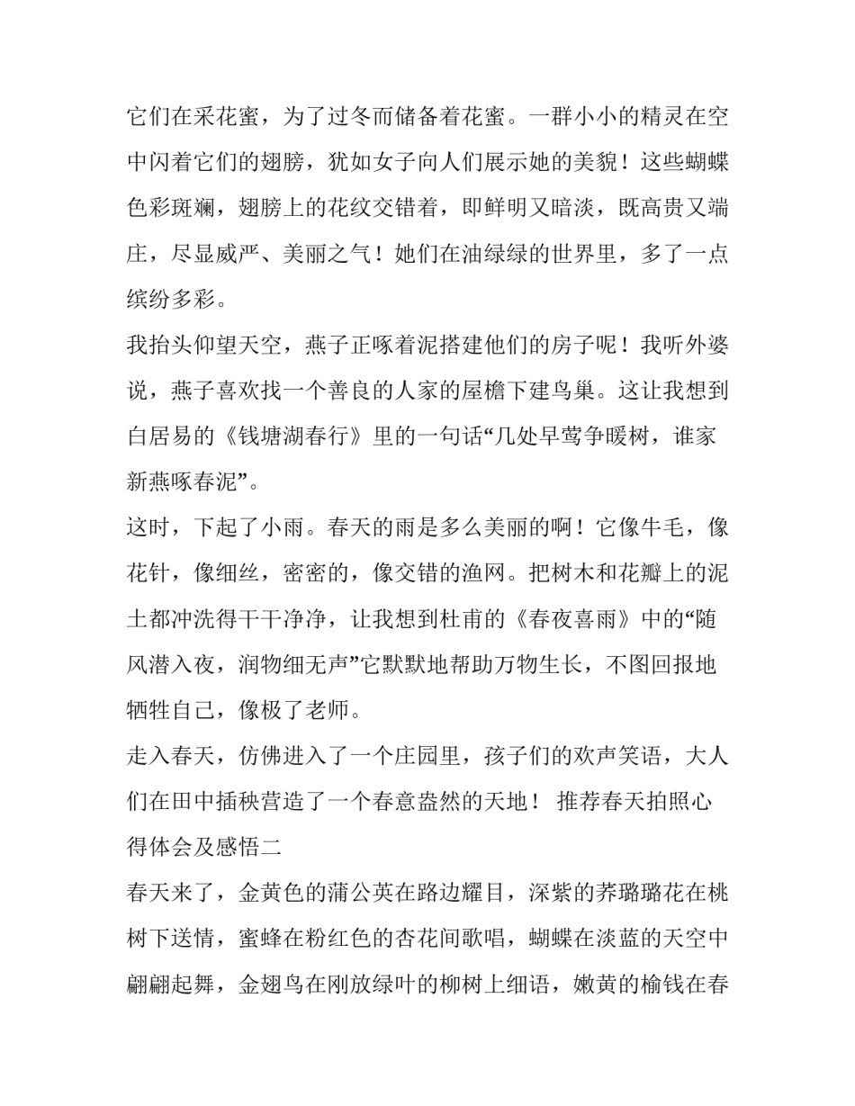 春天拍照心得体会及感悟 春天拍照心得体会及感悟作文(二篇)_第2页