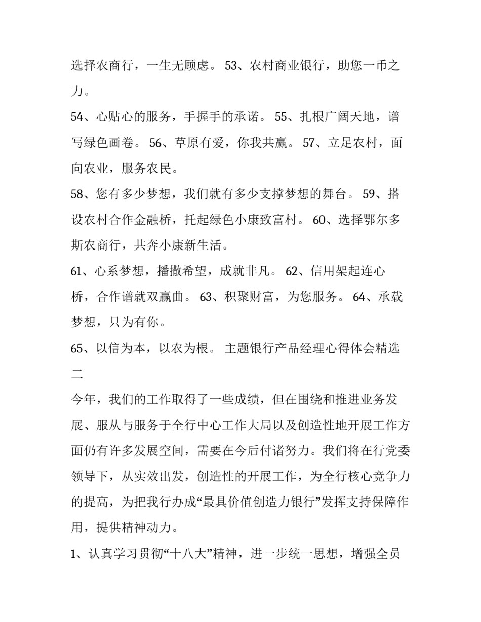 银行产品经理心得体会精选 银行产品经理年终总结个人(二篇)_第3页