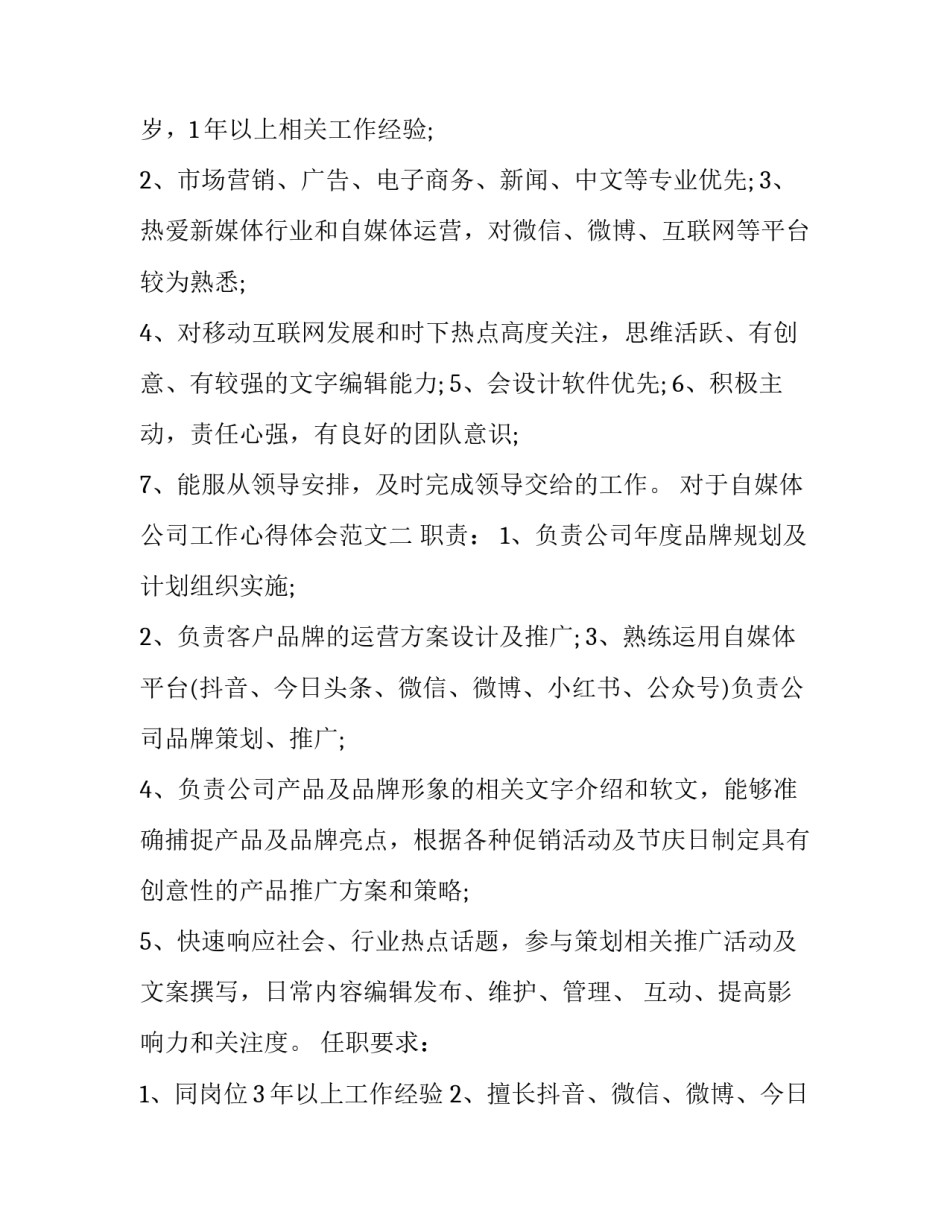自媒体公司工作心得体会范文 自媒体的心得体会(四篇)_第2页