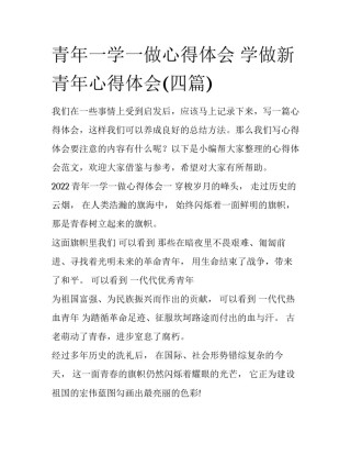 青年一学一做心得体会 学做新青年心得体会(四篇)