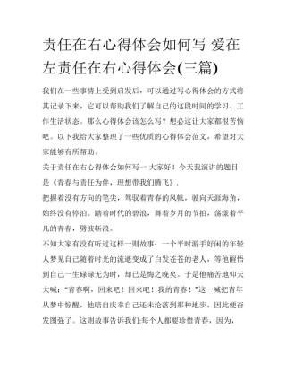 责任在右心得体会如何写 爱在左责任在右心得体会(三篇)