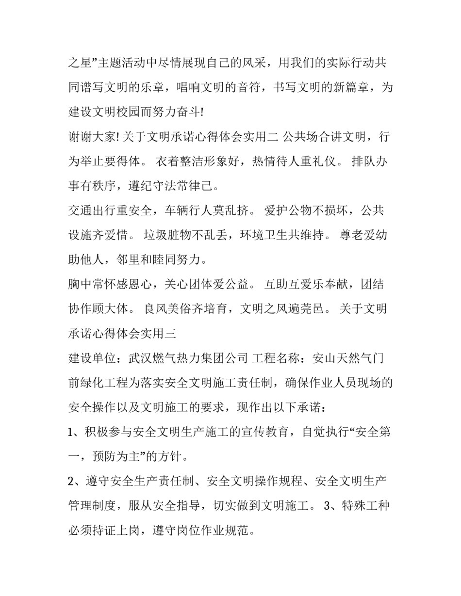 文明承诺心得体会实用 文明承诺一句话班会心得(5篇)_第3页