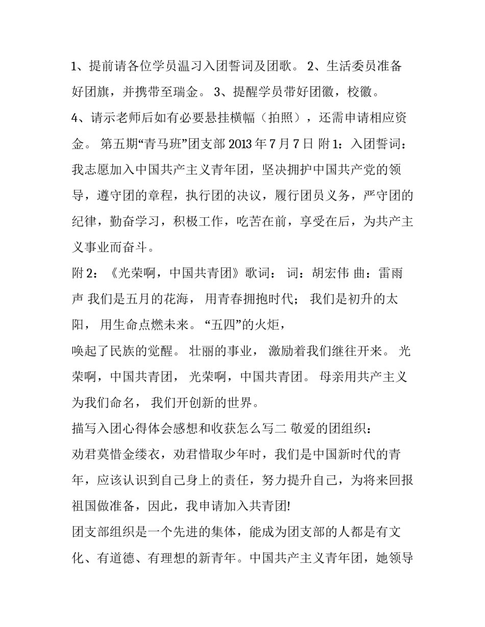 入团心得体会感想和收获怎么写 入团成功感想(6篇)_第2页