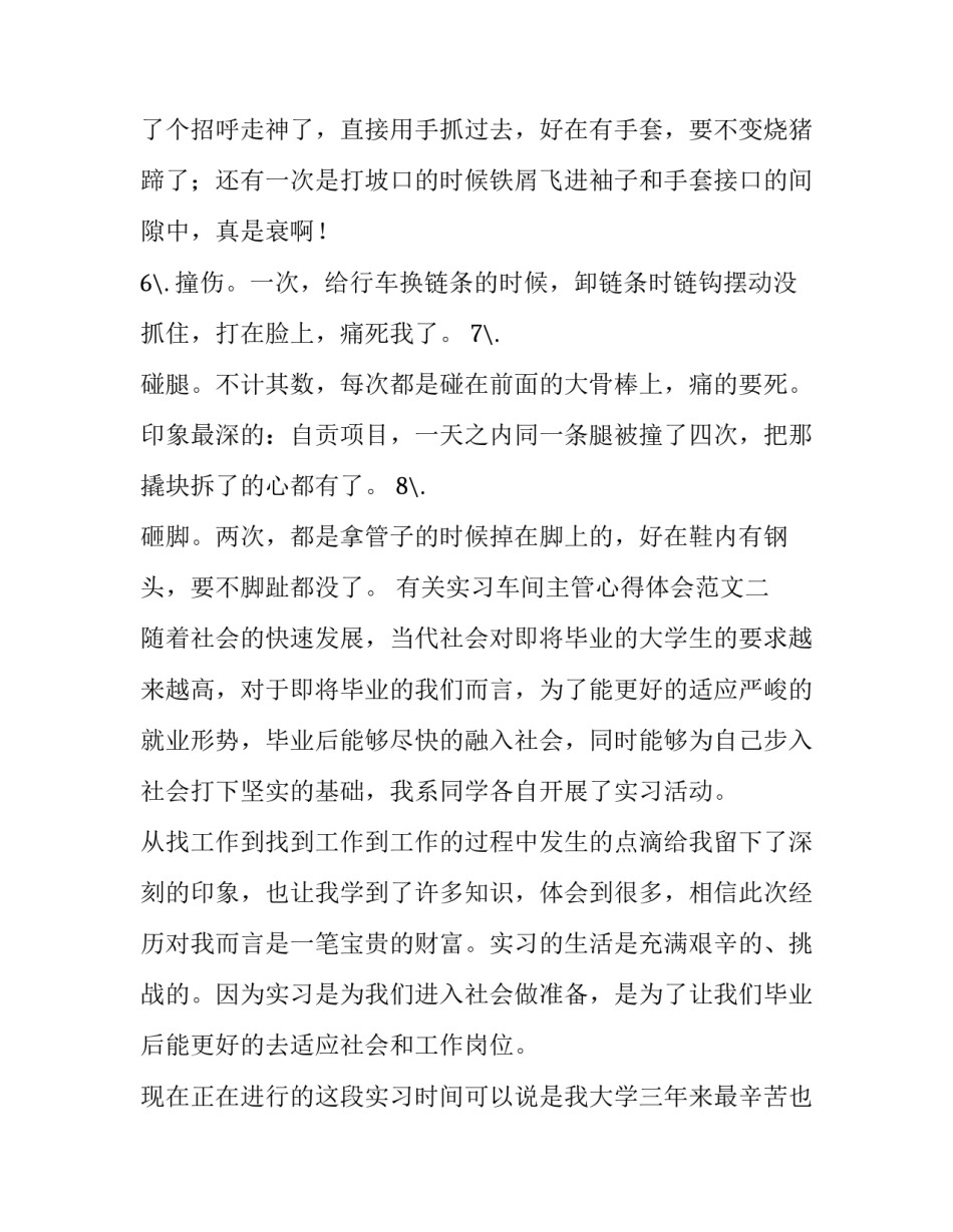 实习车间主管心得体会范文 主管实训报告心得体会(2篇)_第3页