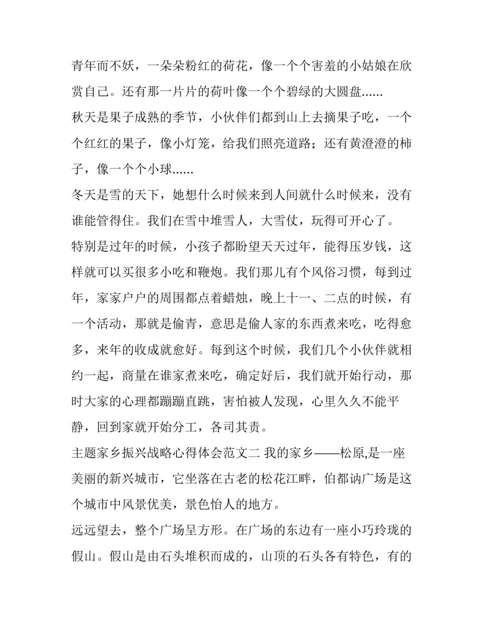 家乡振兴战略心得体会范文 家乡振兴战略心得体会范文大全(九篇)_第2页