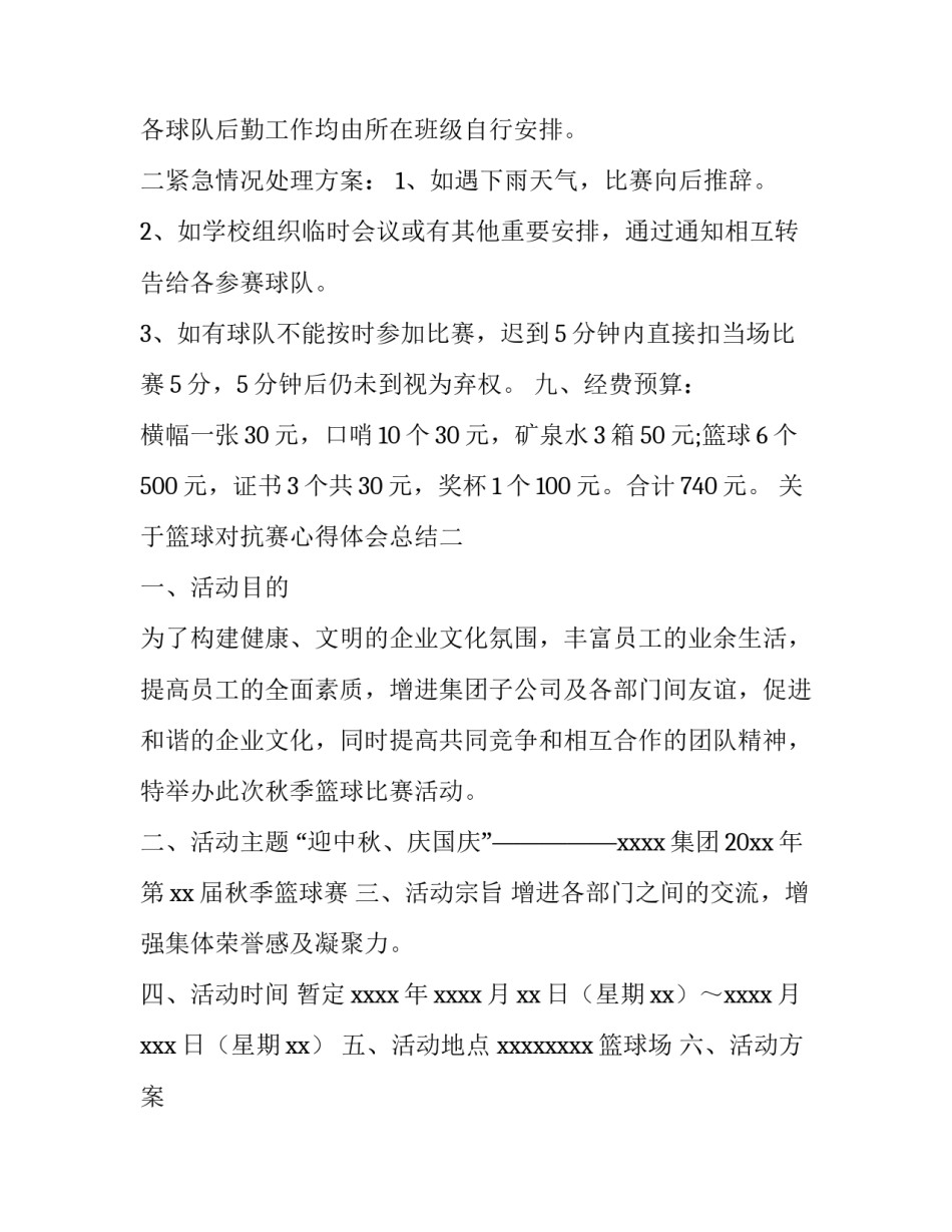 篮球对抗赛心得体会总结 篮球赛实践心得(7篇)_第3页