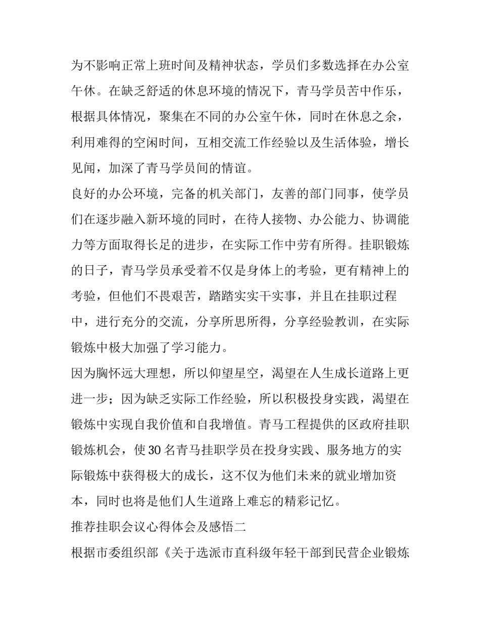挂职会议心得体会及感悟 挂职会议心得体会及感悟怎么写(七篇)_第3页