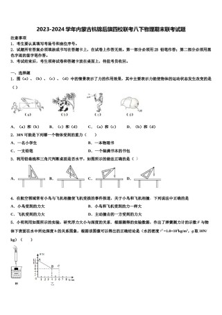 2023-2024学年内蒙古杭锦后旗四校联考八下物理期末联考试题含解析.doc