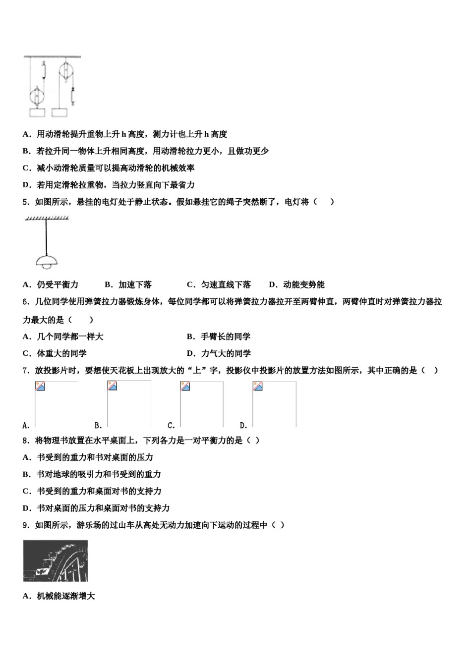 2023-2024学年内蒙古阿拉善左旗第三中学物理八下期末调研模拟试题含解析.doc_第2页