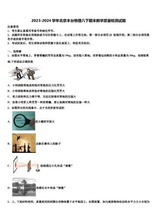 2023-2024学年北京丰台物理八下期末教学质量检测试题含解析.doc