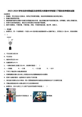 2023-2024学年北京市西城区北京师范大附属中学物理八下期末统考模拟试题含解析.doc