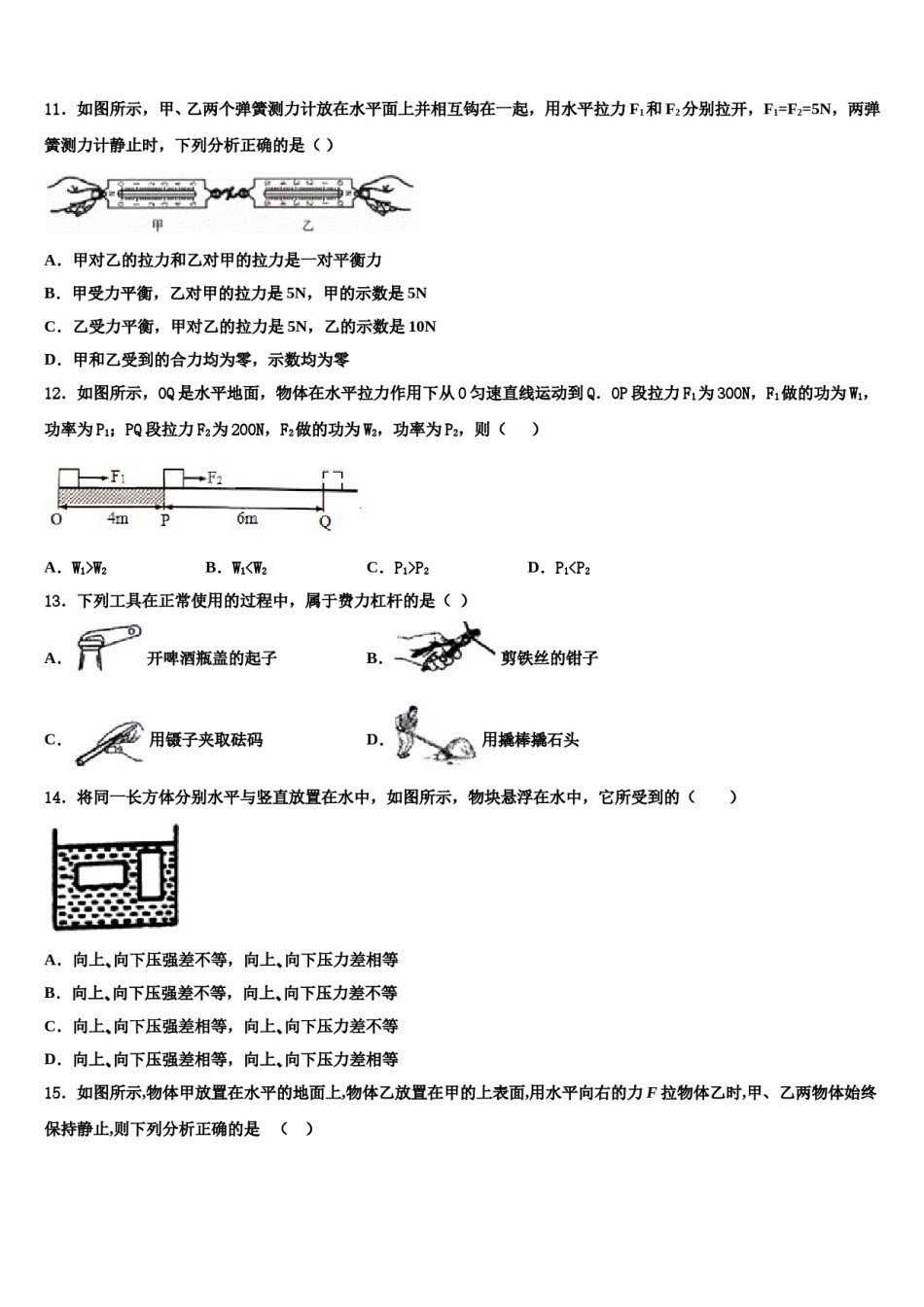 2023-2024学年合肥蜀山区五校联考八年级物理第二学期期末检测试题含解析.doc_第3页