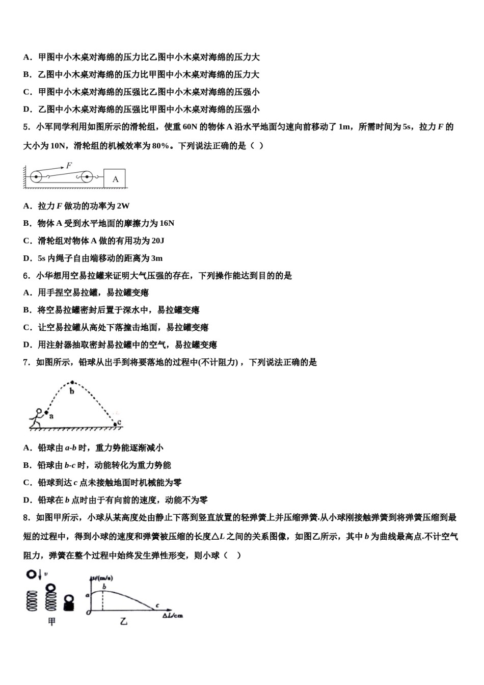 2023-2024学年吉林省通化市名校八下物理期末复习检测模拟试题含解析.doc_第2页