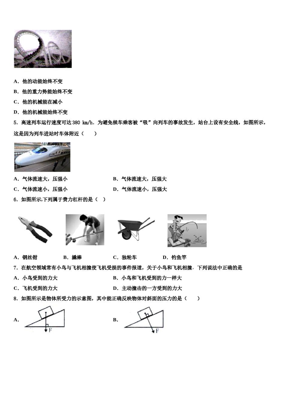 2023-2024学年吉林省长春市东北师大附中(明珠校区)八年级物理第二学期期末考试试题含解析.doc_第2页
