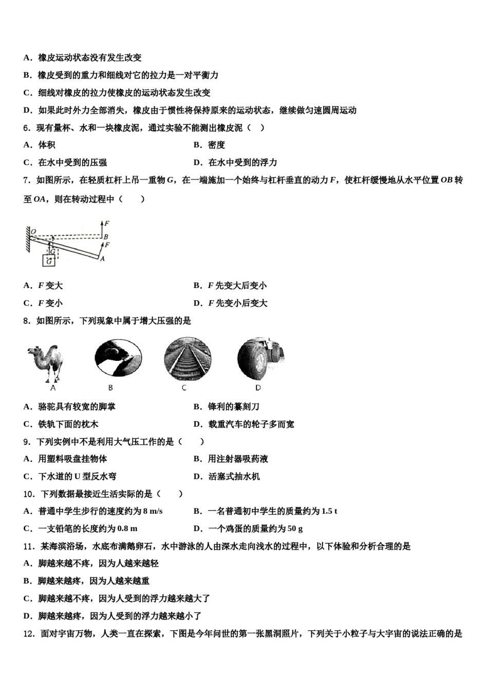 2023-2024学年四川省八年级物理第二学期期末经典试题含解析.doc_第2页