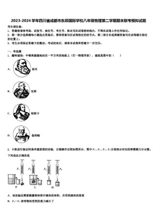 2023-2024学年四川省成都市东辰国际学校八年级物理第二学期期末联考模拟试题含解析.doc