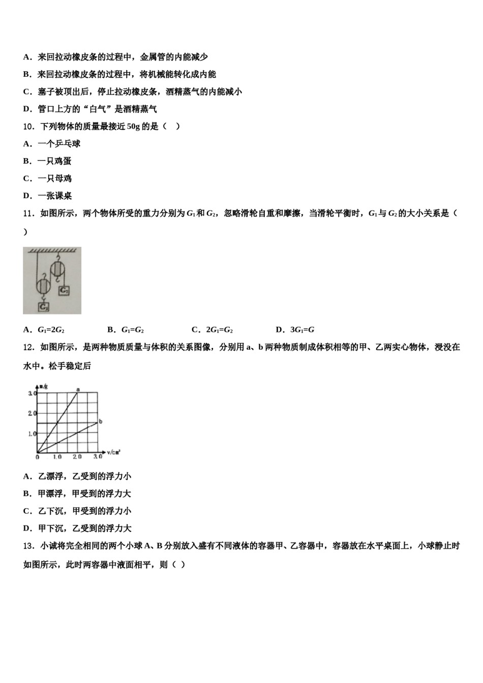 2023-2024学年四川省成都市树德协进中学八年级物理第二学期期末达标检测模拟试题含解析.doc_第3页