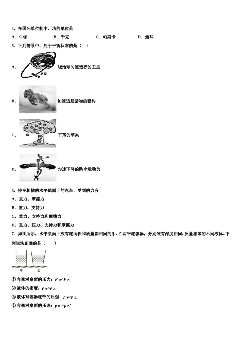 2023-2024学年四川省成都市石室中学八下物理期末达标检测模拟试题含解析.doc_第2页