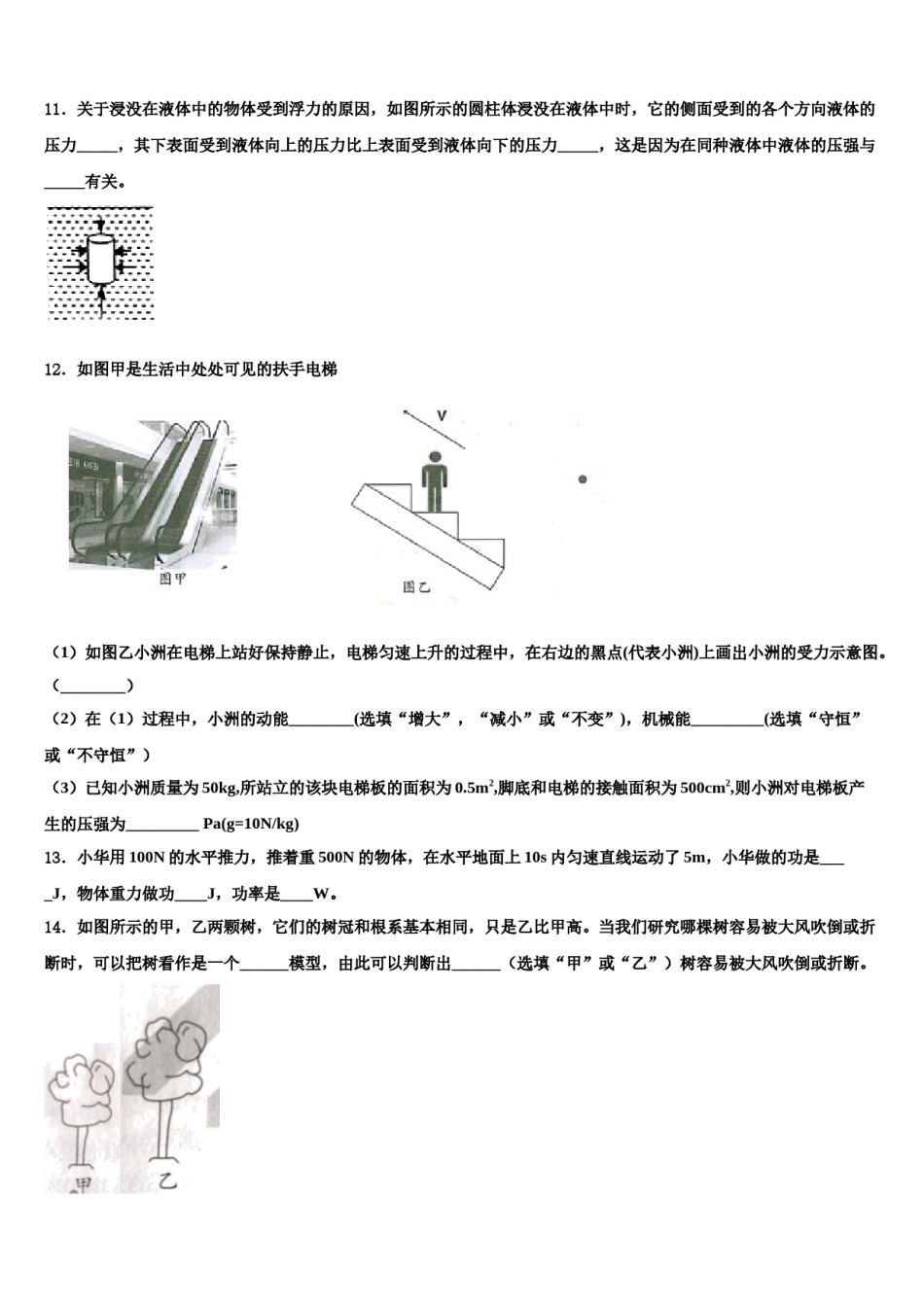 2023-2024学年四川省成都市高新实验中学物理八下期末学业水平测试试题含解析.doc_第3页