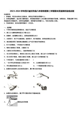 2023-2024学年四川省甘孜县八年级物理第二学期期末质量跟踪监视试题含解析.doc