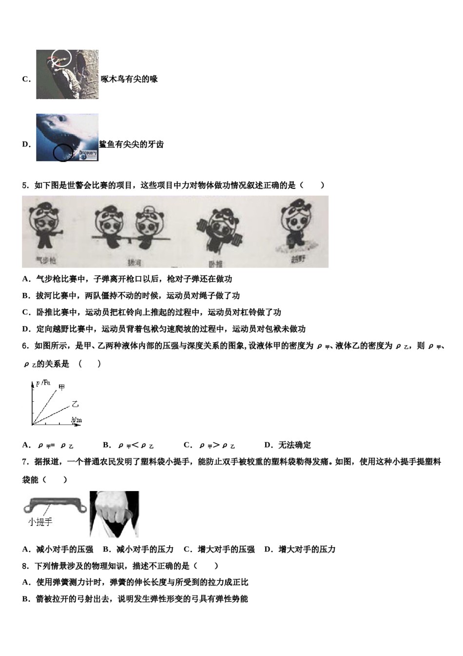 2023-2024学年四川省达州市开江县八年级物理第二学期期末监测模拟试题含解析.doc_第2页