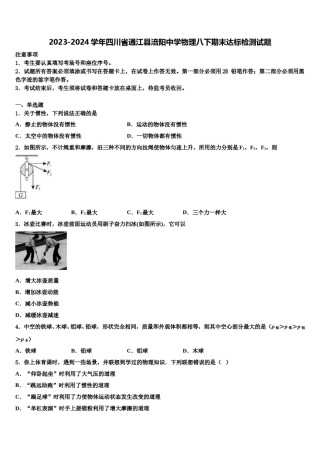 2023-2024学年四川省通江县涪阳中学物理八下期末达标检测试题含解析.doc