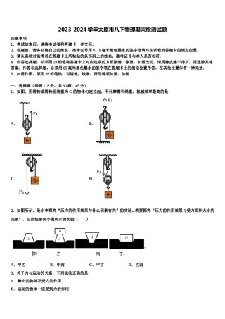 2023-2024学年太原市八下物理期末检测试题含解析.doc