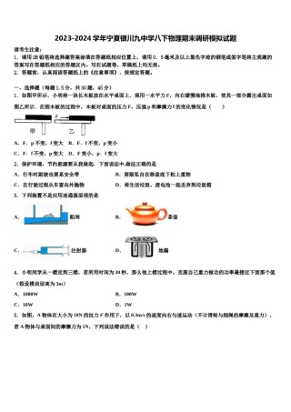 2023-2024学年宁夏银川九中学八下物理期末调研模拟试题含解析.doc