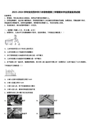 2023-2024学年安庆四中学八年级物理第二学期期末学业质量监测试题含解析.doc