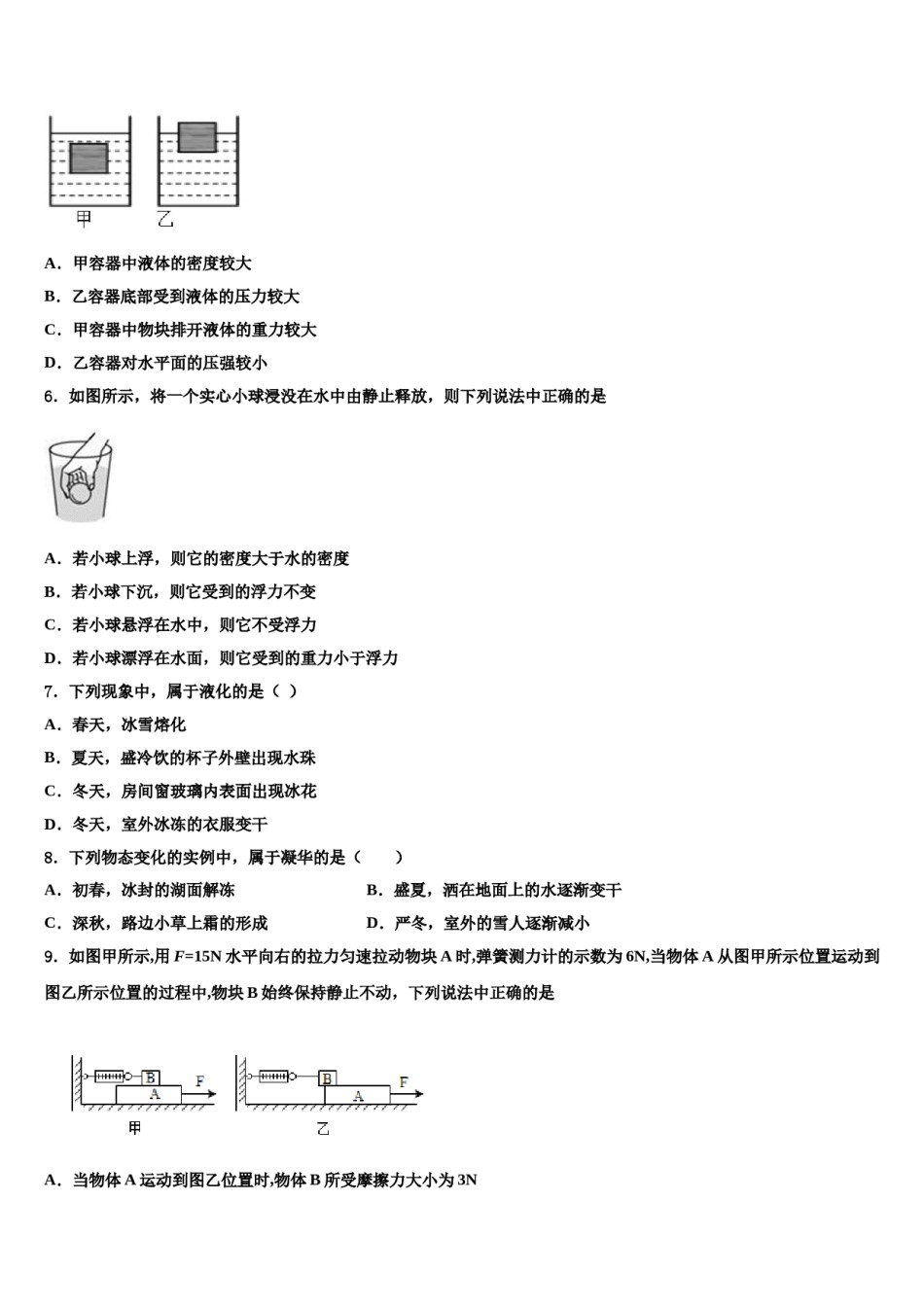 2023-2024学年安徽省合肥市四十二中学物理八下期末监测试题含解析.doc_第2页