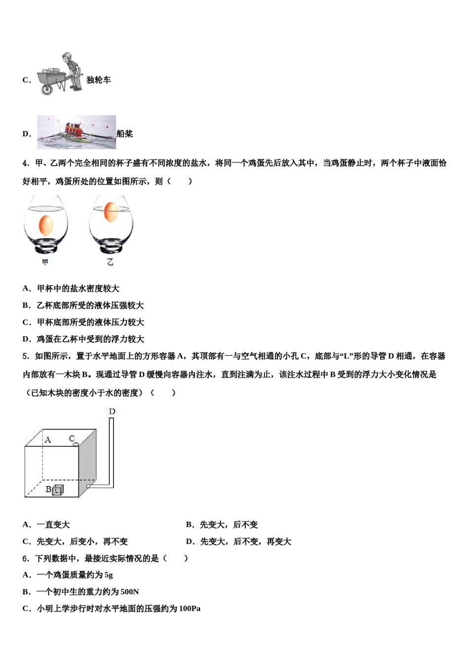 2023-2024学年山东南山集团东海外国语学校八年级物理第二学期期末检测试题含解析.doc_第2页